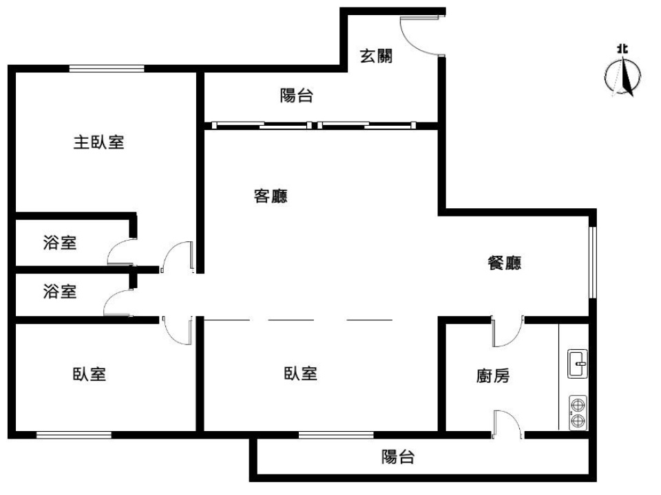 太子建設3房+平車~入門陽台玄關 14期重劃區旁