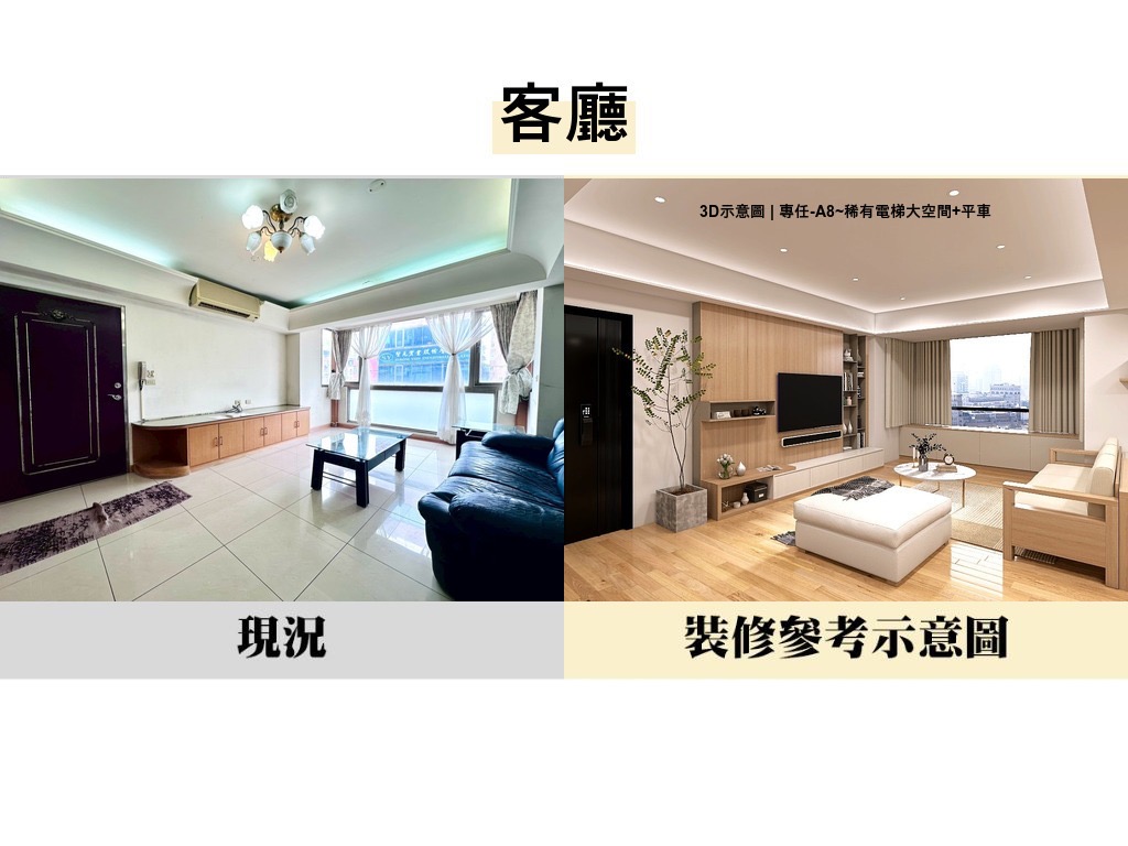 【精選推薦】林口A8~稀有電梯大空間+平車