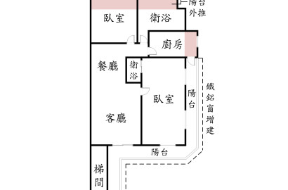 群義*頂溪捷運兩房邊間三樓